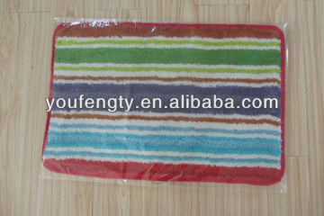 Stripe machine washable door mat with SEBS back