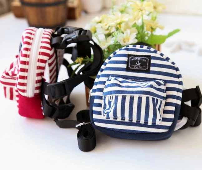 Mini Small Striped Portable Pet Backpack