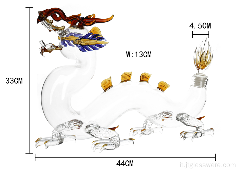 Decanter per whisky e bourbon a forma di drago