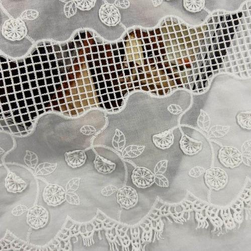 Tissu de broderie en dentelle chimique pure 3D