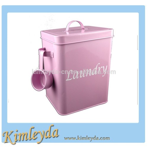 Pink color laundry powder container for home use