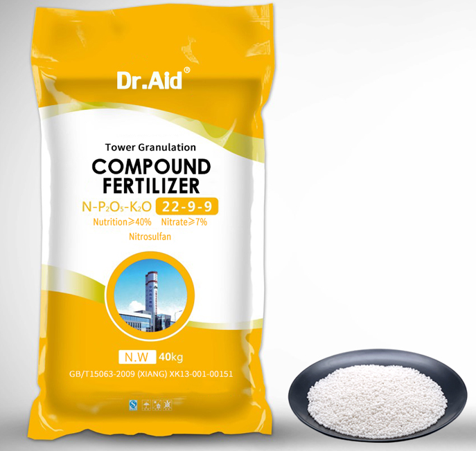 Dr Aid low nitrogen fertilizer sulfer-based water soluble agriculture npk 22 9 9 compound fertilizer for vegetable