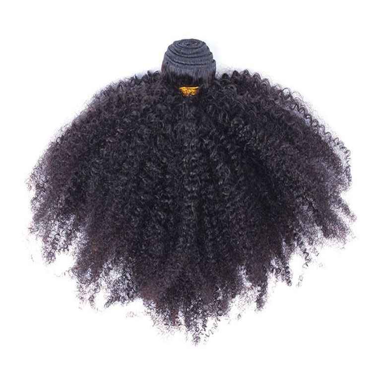 aliexpress hot sale natural color easy to dye human hair double drawn brazilian human hair afro kinky curly