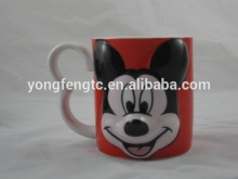 YF18192 Shenzhen ceramic relief mug gift