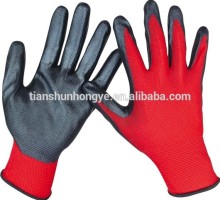 Work gloves coated with nitrile rubber