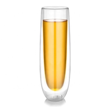 borosilicate glass clear classic flute double walled glasses
