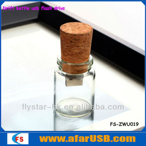 Novelty drift bottle usb,wholesale flash,wooden stick pen