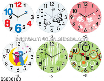 Glass 26.5cm round Stereo digital wall clock