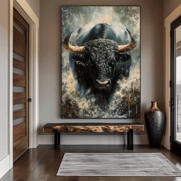 Modern Abstract Wall Art: Raging Bull Framed Poster and Canvas Prints