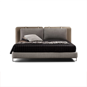 modern Italian light luxury fabric leather bed frame
