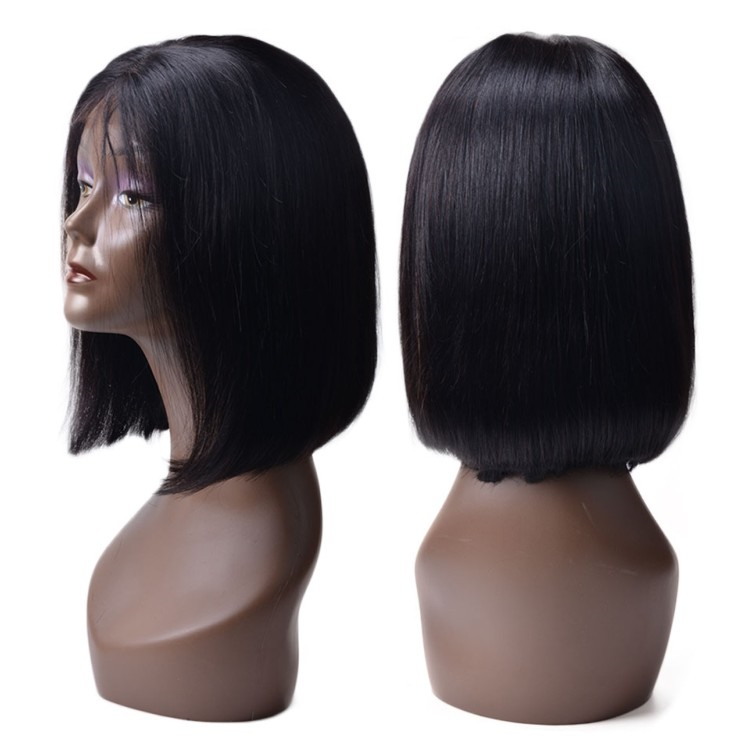 Wholesale Cheap Brazilian Short Straight Human Hair Closure Lace Front Bob Wigs For Black Women