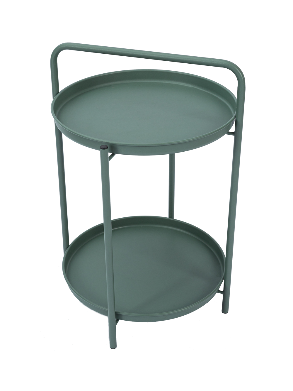 2 Tier Metal Folding Round Side Table