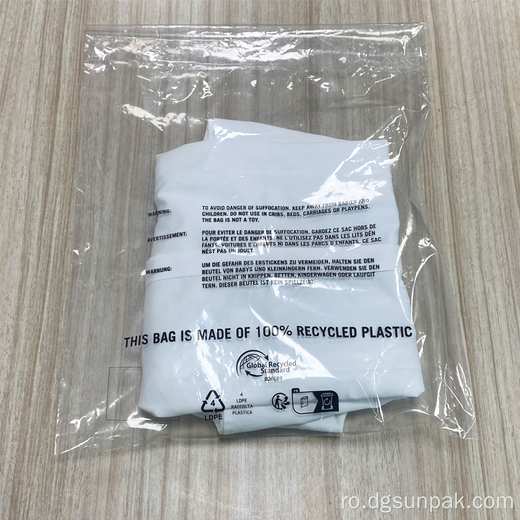 imbracaminte reciclata transparenta poli saci transparent grs polybag