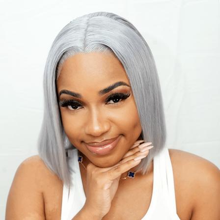 Silver Grey Straight Bob Wig