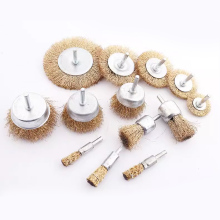 RJTOOLS Brass Coated Wire Brush Wheel & Cup Brush Set