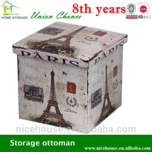 Living room funiture faux leather Folding storage ottoman storage stool