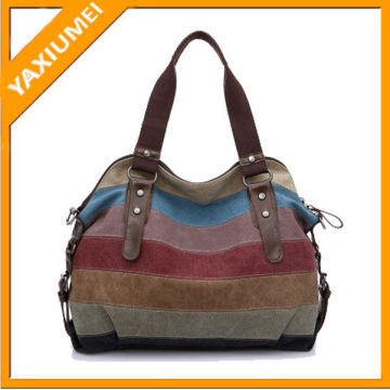 Universal splicing canvas leisure lady bags