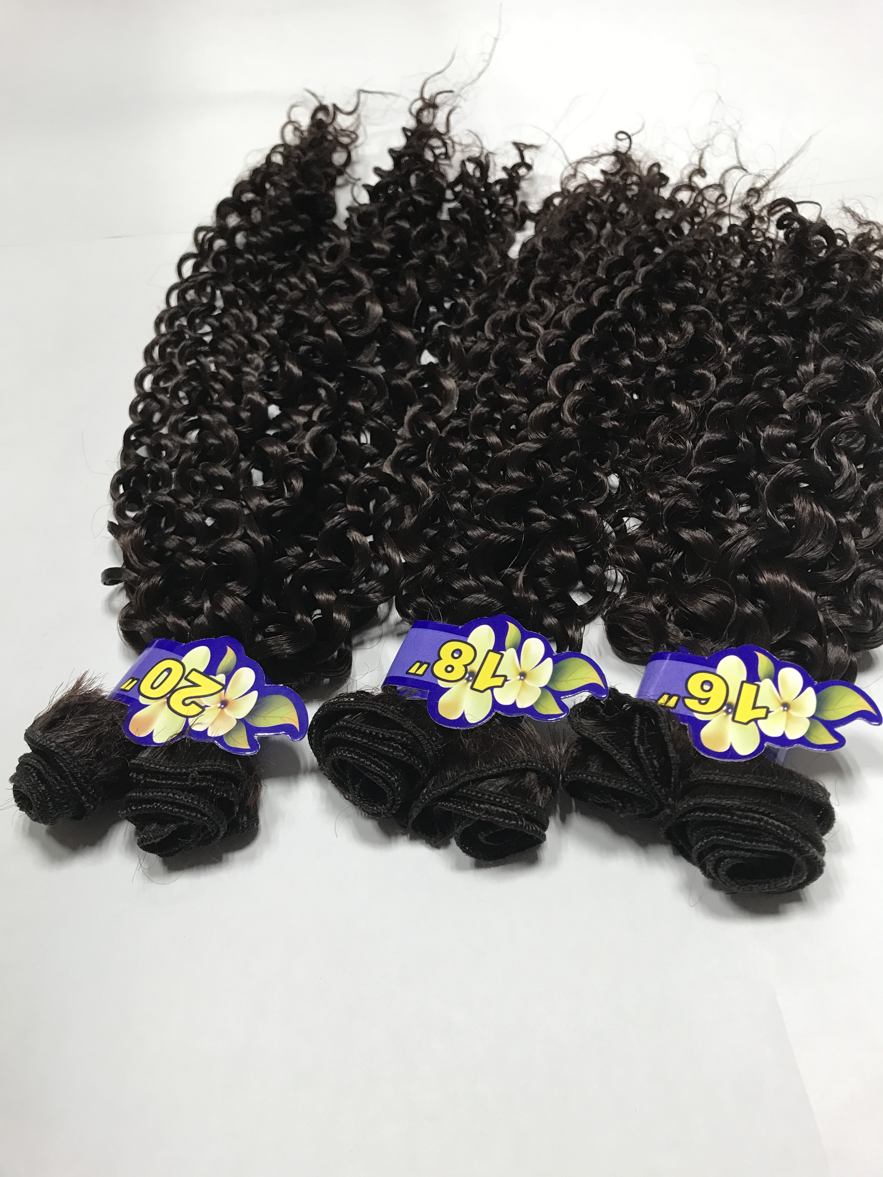 synthetic curly hair water wave ombre bundles cheap price Human hair feeling Protein fiber hair