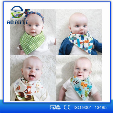 Personalized custom Cute printed disposable Baby bandana teething baby bibs