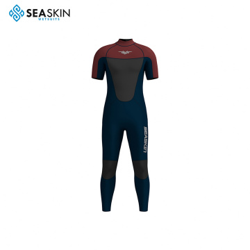 Seaskin Men ชุดสูทแบบเปียกกลับซิปในชุดดำน้ำเย็นน้ำเย็น 3 มม. Neoprene Wetsuit