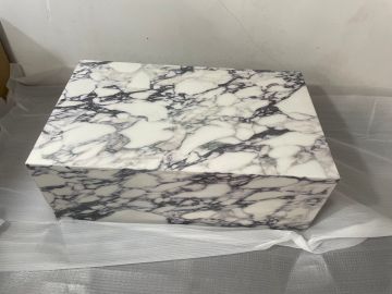 Calacatta Viola Marble Prism Block Design Coffee Table