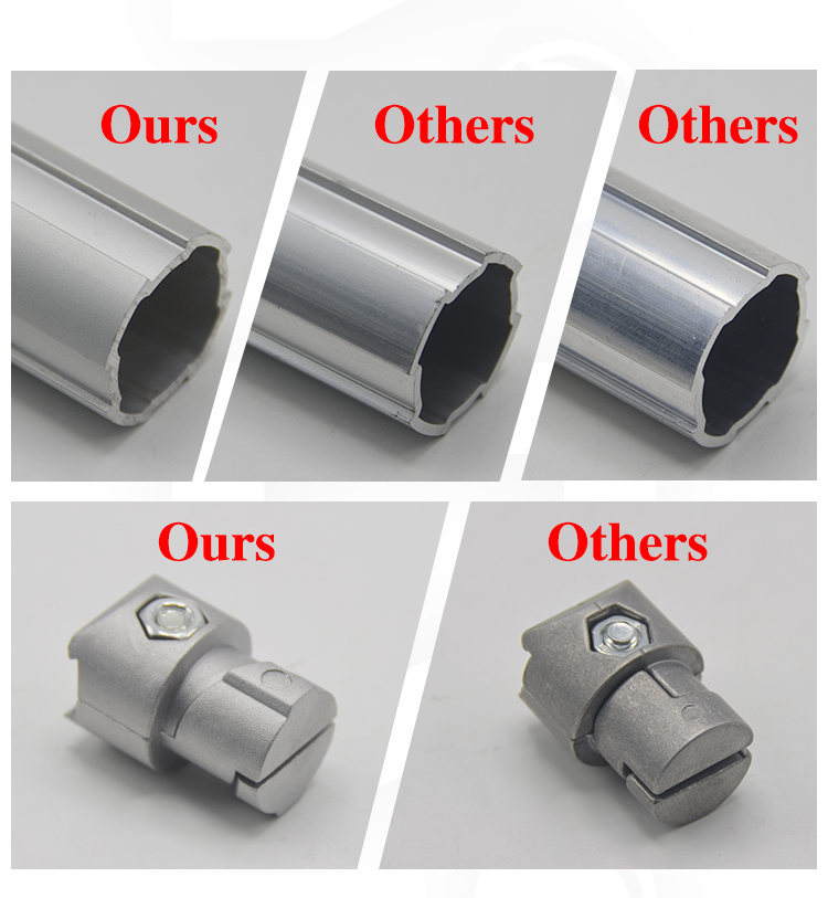 DY43-02A Industrial OD 43 mm T-groove Aluminium Alloy Lean Tube for Workshop Round Pipe