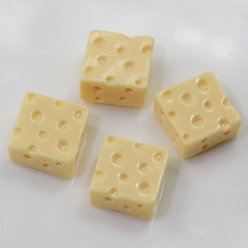 Cubo quadrato Formaggio a forma di cibo Cabochon in resina fatto a mano Decorazione artigianale Perline Slime Custodia per cellulare Charms fai da te Spacer