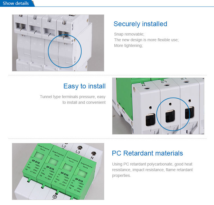 SAIP/SAIPWELL New Type 440V 4 Poles IP65 Electrical Transient Voltage Surge Suppressor