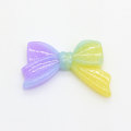 Gradient Color Flat Back Mini Bowknot Shape Resin Cabochon 100pcs Girls Hair Clothes Accessories DIY Decor Charms