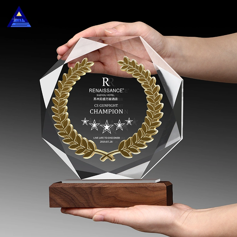 Wooden Trophy Plaques Bases Shield Octagonal Designs Made of Wood Award Base