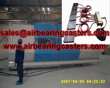 Air casters moving machines steadily