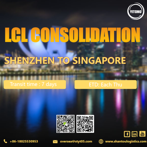 Tasa de consolidación de LCL de Shenzhen a Singapur