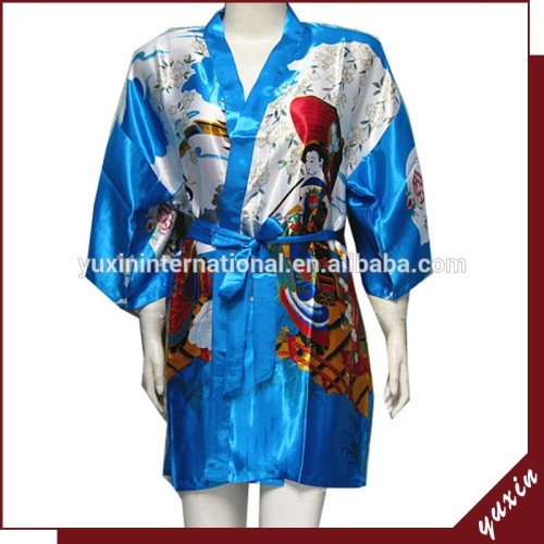 Hot selling SATIN short kimono Robes nightgown Plus Size PC128