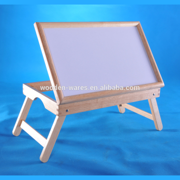 wooden foldable hospital bed tray, wooden serving bed table tray