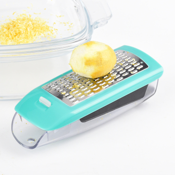 Stainless steel multi-purpose cheese grater with container