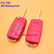 New arriver 3 button waterproof vw remote key blank with red color key shell colorful for vw key