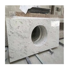 Andromeda White Granite Countertop Kitchen with Chamfered Edges