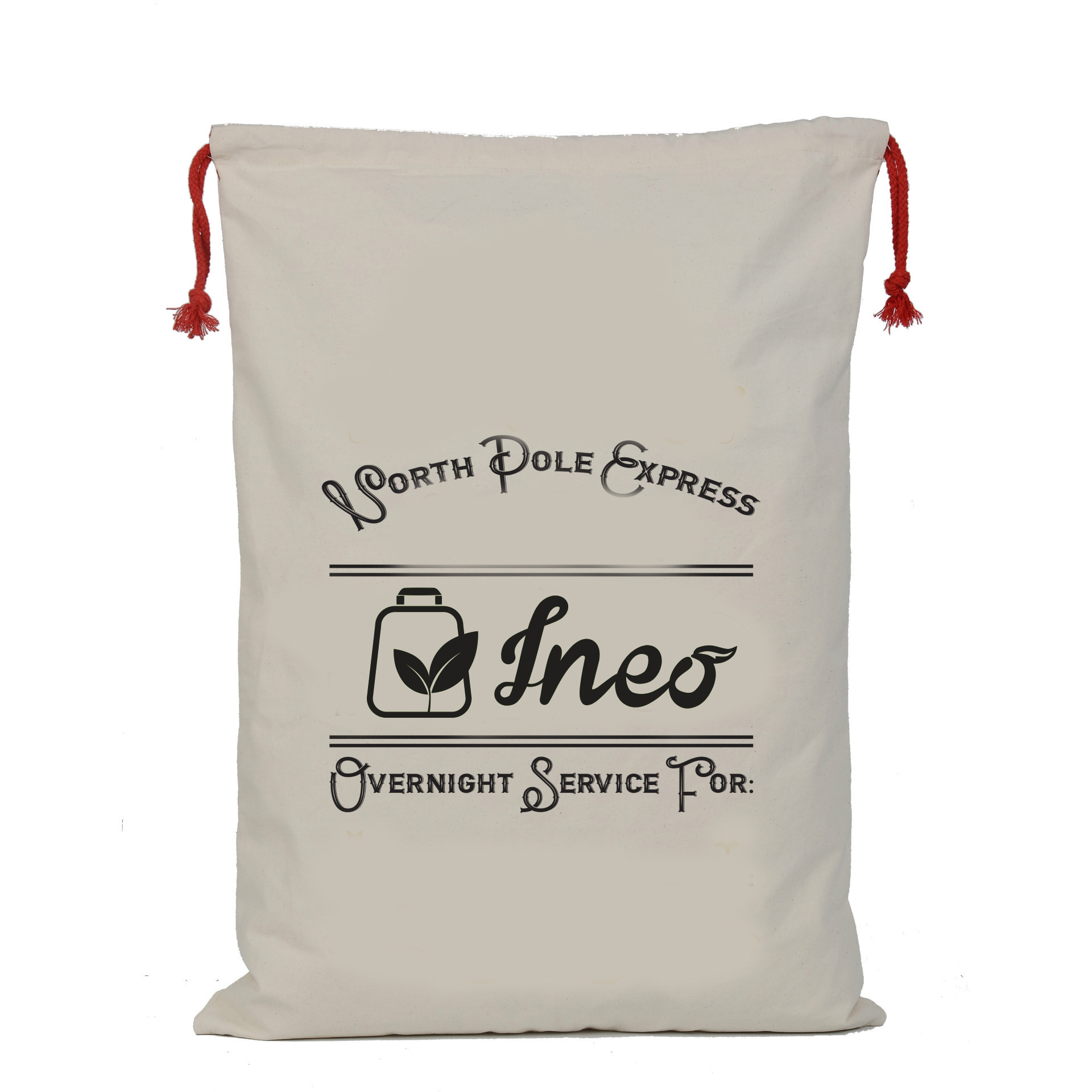Christmas Drawstring Cotton Gift Bag Promotional Canvas Blank Santa Sack