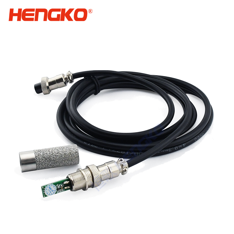 Temperature and humidity sensor probe with protective cover housing used for greenhouse soil moisture meter