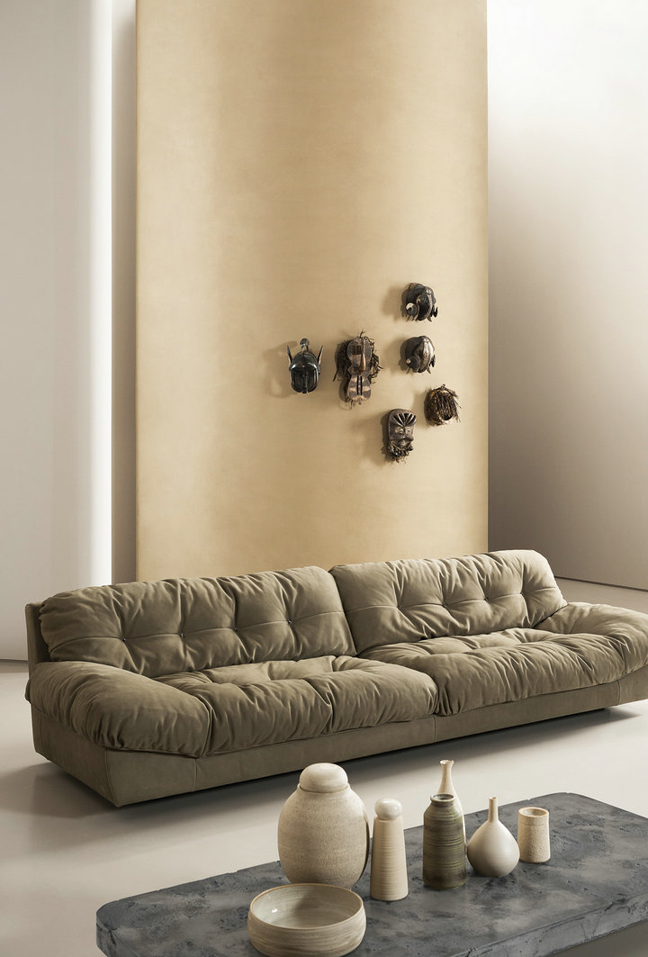 Modern leather milan sofa for living room furniture