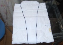 Waffle Bathrobe With Piping Cotton Robe