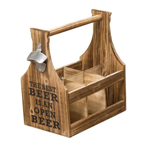 6 Compartments Bottles Beer Caddy With Opener