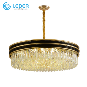 LEDER Lampadario moderno in cristallo grande