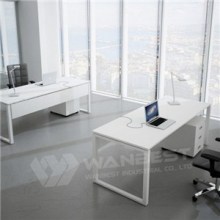 Solid White Office Desk