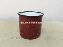 Red with white speckle Enamel Mug Candle Holder