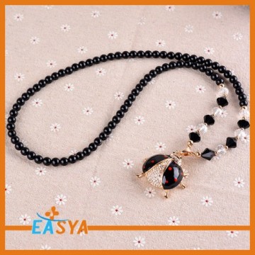 Cute Ladybug Shape Unique Design With Bead Chain Necklaces