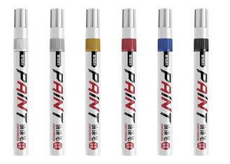 6 Color Valve Action Indelible Marker Pen , Glass Paint Pen