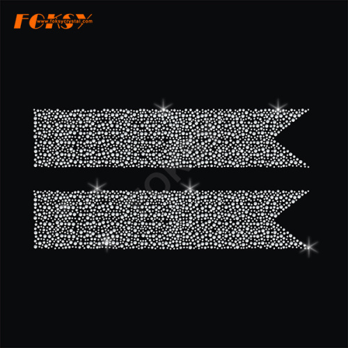 Bling Cheer Bow Strip Rhinestone Transfer Iron on Ribbon