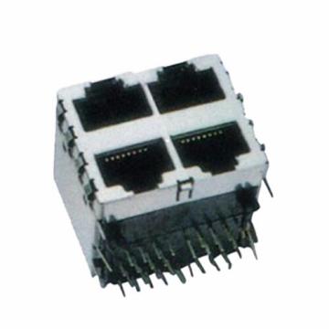 RJ45 Jack completo blindado 2x2p com EMI