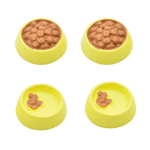 Simulation Resin Dog Food Bowl Miniature 3D DIY Craft Fairy Garden Toys Gifts Pet Animal Food Bowls Handmade Accessories